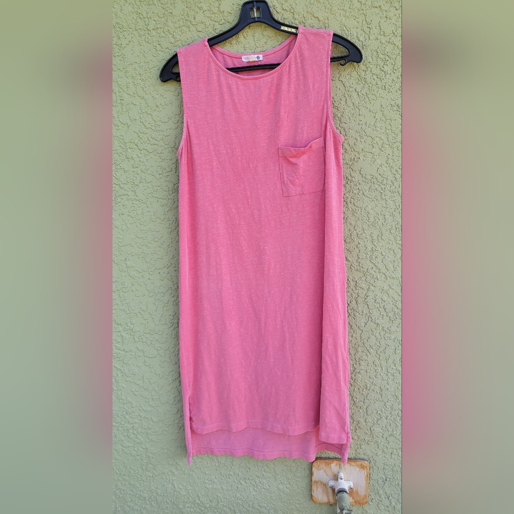 Sundry Pink Cotton Tank Top Dress Coverup